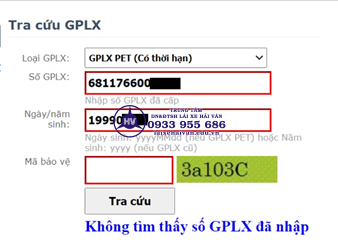 form tra cuu gplx khong tim thay - laixehaivan.edu.vn